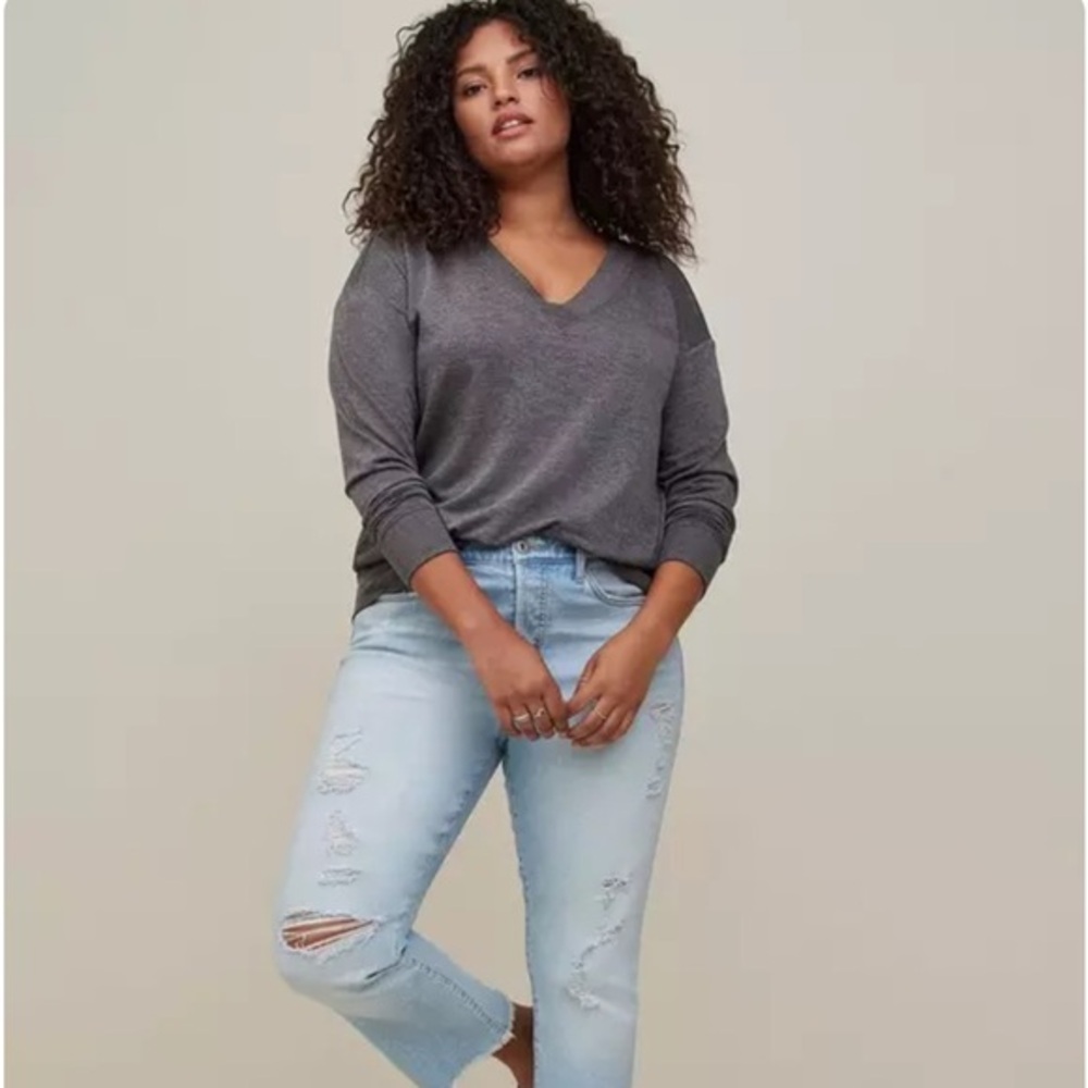 Torrid Relaxed Fit Sweatshirt - French Terry Deep Grey